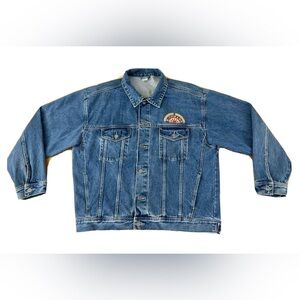 Classic Blue Denim H. Upmann Cigars Jacket with Embroidered Logo Sz XL